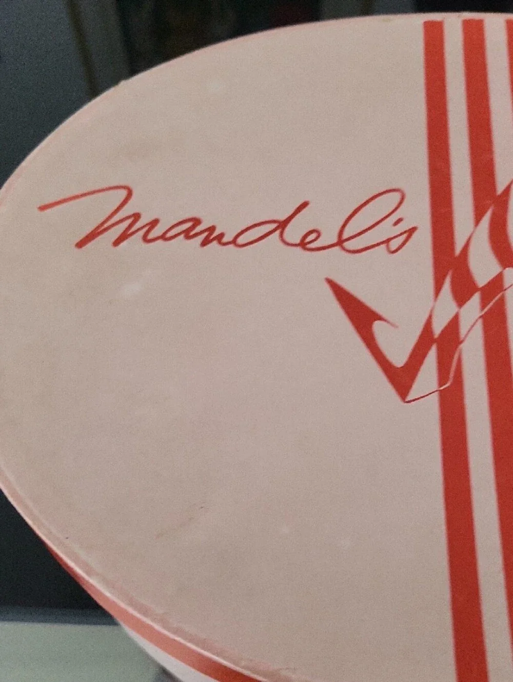 1940/50s Mandel's Of California Fascinating Slippers Pink & Coral Hat Box
